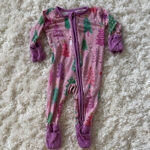 Little Sleepies Pink and Purple Tree Print Footie